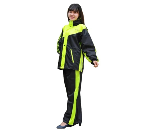 Áo mưa bộ màu neon phối đen
